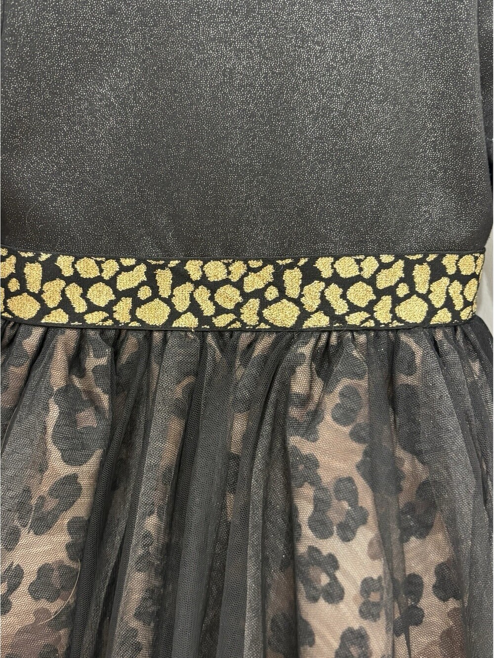 Angels by Us Angels Girls Size 4T Black Glitter Leopard Tulle Party Dress - Picture 4 of 8